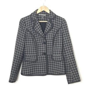 Le Chateau Grey  Houndstooth Peplum Blazer Jacket M